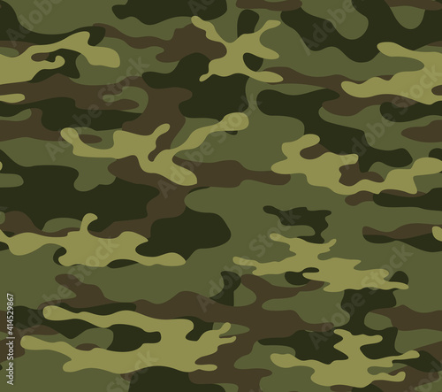 Green camouflage military background, modern design, forest hunting print.