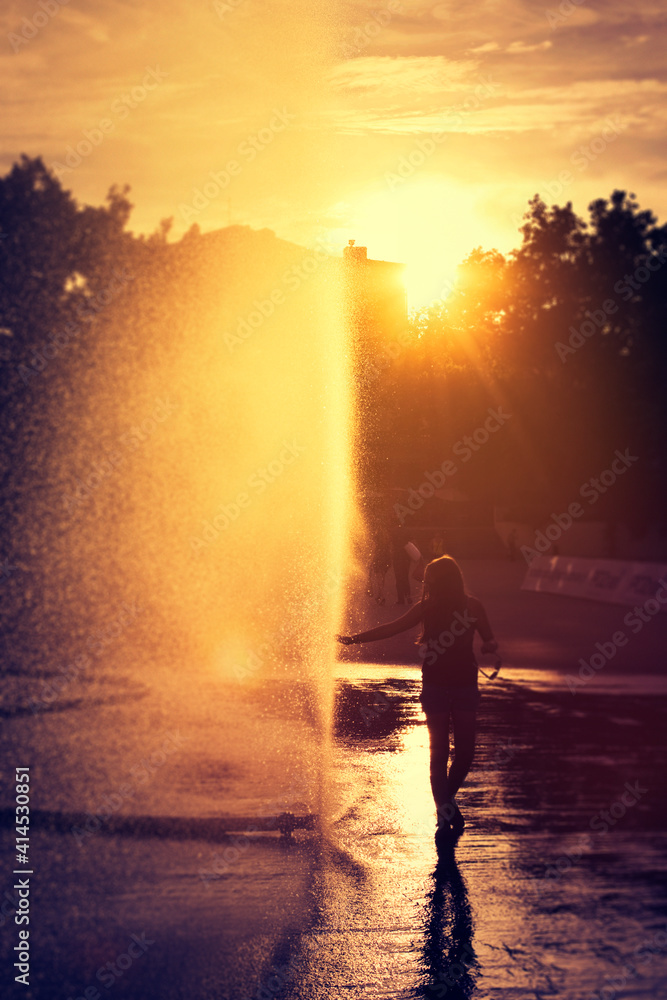Fototapeta premium Sunset fountain