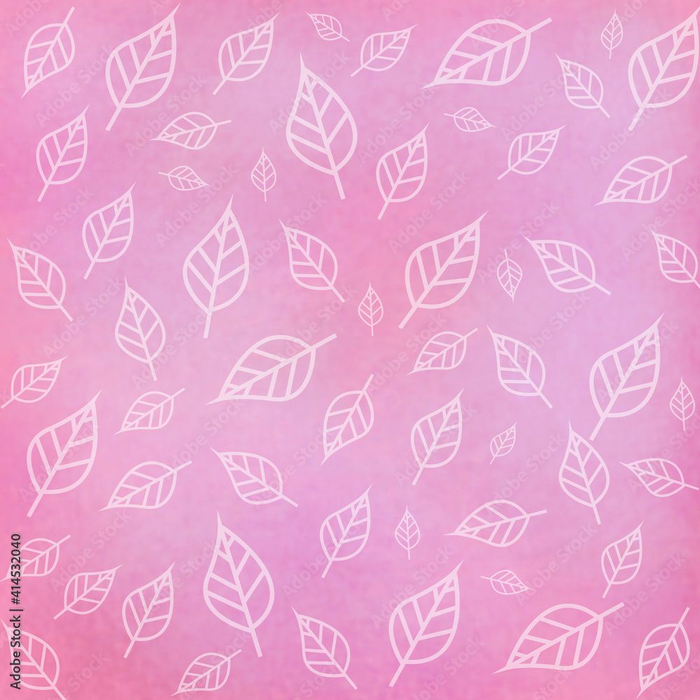Abstract pink background with white leaves for design projects Abstract pink background with white leaves for design projects