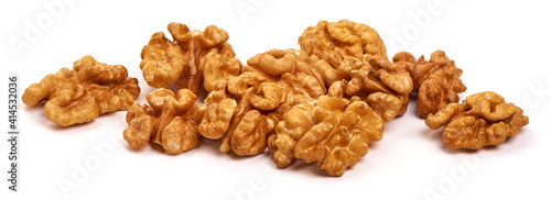 Walnut kernel, Nuts, isolated on white background