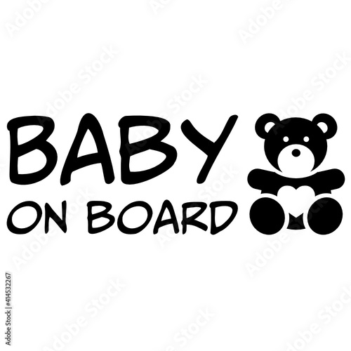 Baby on board, Car decal for baby