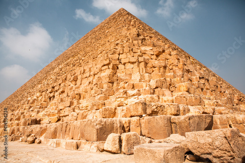 Famous Egyptian Pyramids of Giza. Landscape in Egypt. Pyramid in desert. Africa. Wonder of the World