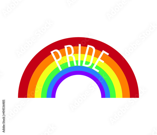 Pride moon poster vector design with line colorful rainbow text.  LGBT Pride for Lesbian Gay Bisexual and Transgender Design Element.