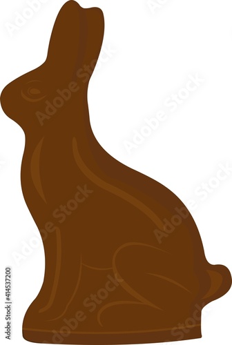 Vector illustration of emoticon of a chocolate rabbit, classic of the celebration of Easter