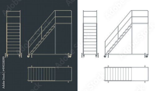 Rolling Service Ladder drawings