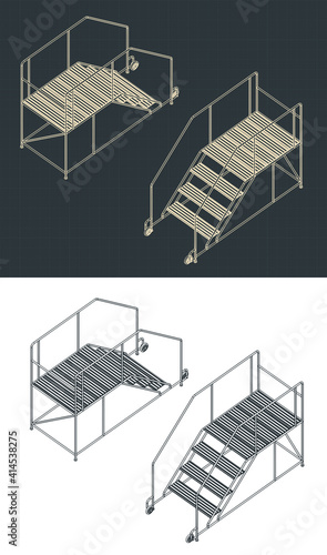 Service Ladder isometric blueprints