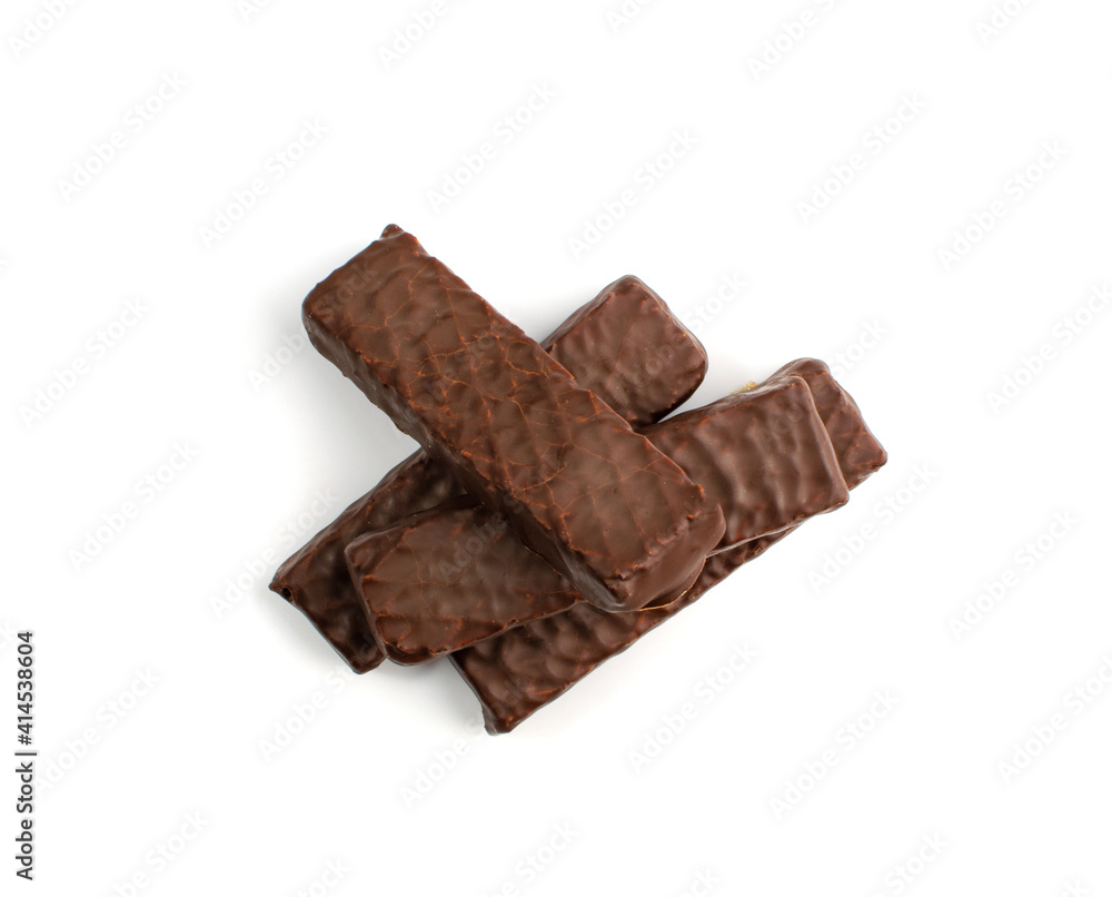 Chocolate Wafers Isolated, Wafer Biscuits Coated in Chocolate Chocolate Wafers Isolated, Wafer Biscuits Coated in Chocolate