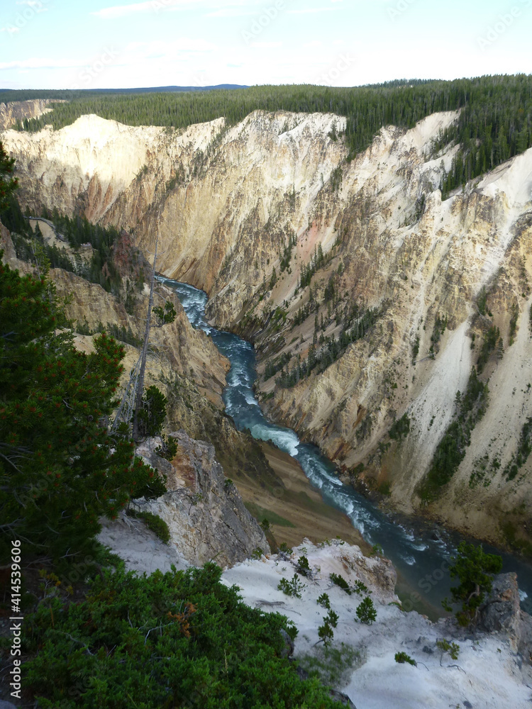 View of the river flowing through the Grand Canyon of Yellowstone National Park View of the river flowing through the Grand Canyon of Yellowstone National Park