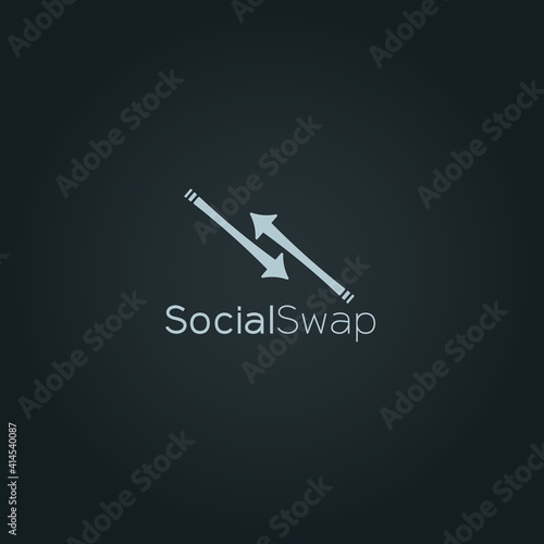 Social swap logo design with black background