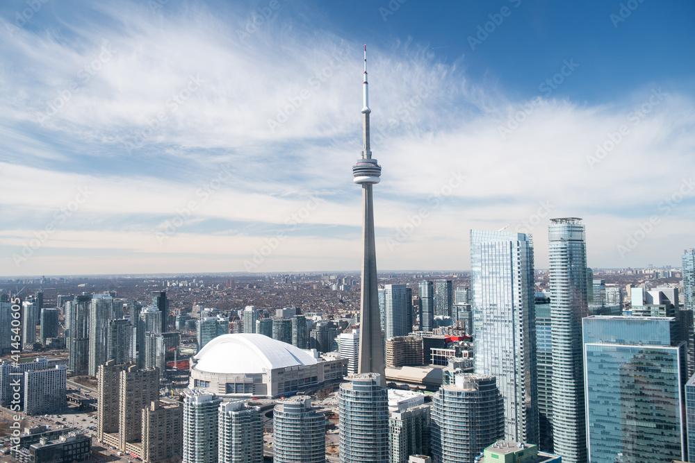 Fototapeta premium Aerial view of Toronto city skyline, Canada