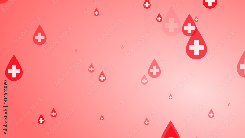 Medical health cross white on red blood drop pattern background. Abstract healthcare for World Blood Donor Day. Medical health cross white on red blood drop pattern background. Abstract healthcare for World Blood Donor Day.