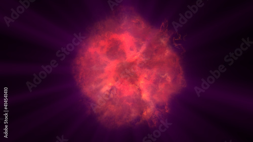 fire flame ball explosion in space, illustration