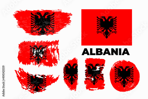 Flag of Albania page symbol for your web site design Albania 