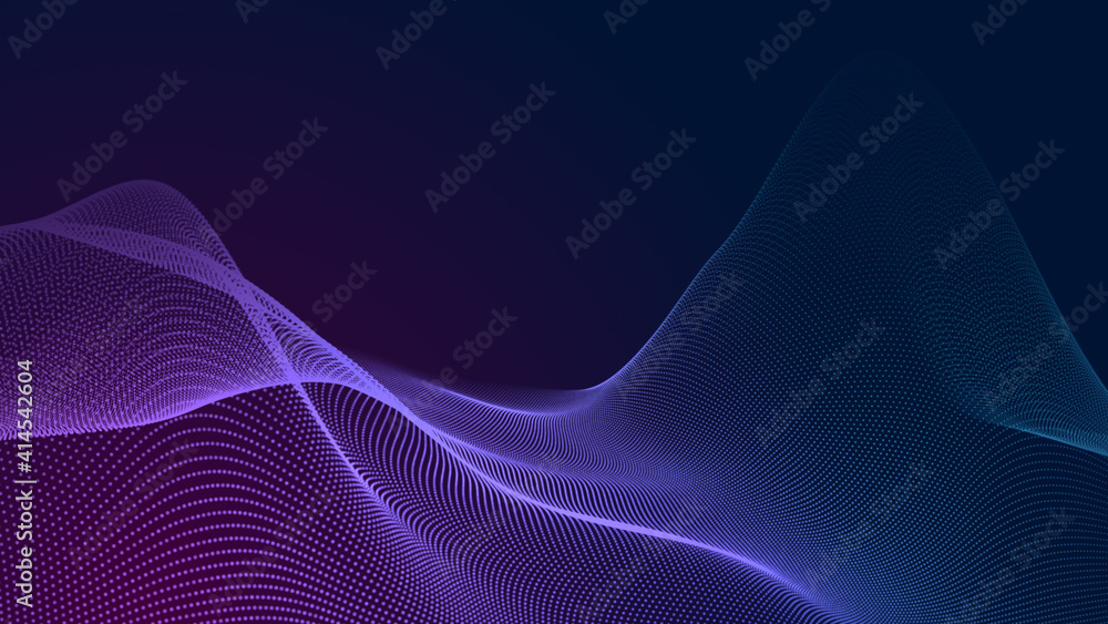 custom made wallpaper toronto digitalDot blue purple wave line light gradient dark background. Abstract  technology big data digital background. 3d rendering.