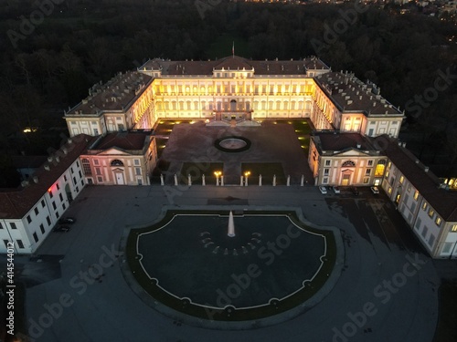 Fotografía Aerial view of facade of the elegant Villa Reale in Monza, Lombardy, north Italy