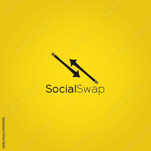 Social swap logo design with yellow background
