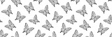 Beautiful seamless background of butterflies black and white colors. design greeting card and invitation of the wedding, birthday, Valentine s Day, mother s day and other holiday.