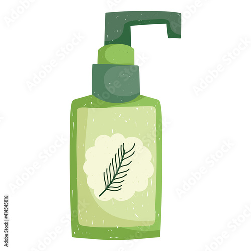skin care beauty treatment product bottle herbal cartoon white background