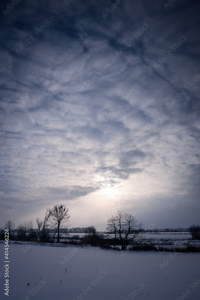 Fototapeta premium sunset in the winter