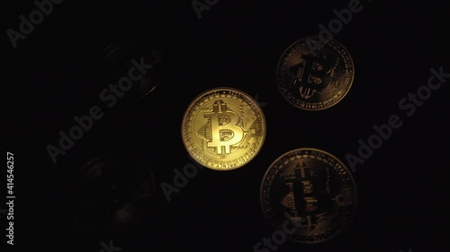 Wallpaper Mural Bitcoin with Light Reflection Isolated Coin on Table Torontodigital.ca