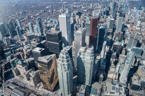 Canvas Print Aerial view of Toronto city skyline, Canada