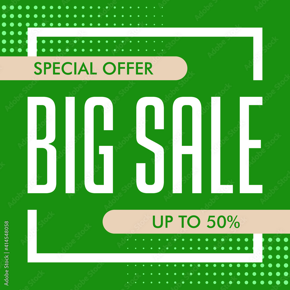 Fototapeta premium Sale banner template design Big sale special offer Vector illustration 