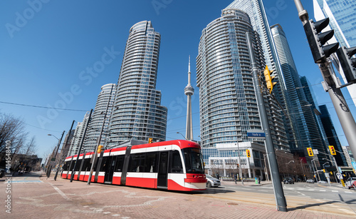 Photography Tram streetcar in Toronto, Ontario, Canada