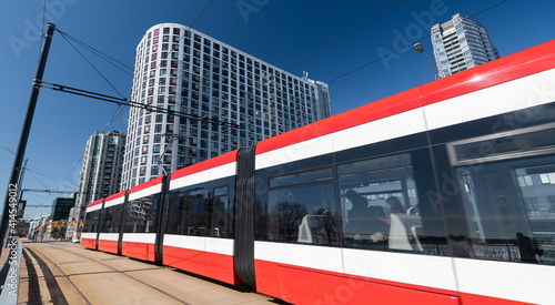 Tram streetcar in Toronto, Ontario, Canada photo