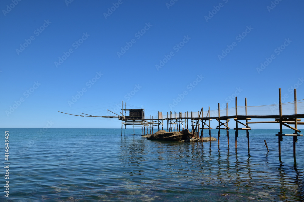 Typical trabocco on the Adriatic sea in Vasto, Italy. Typical trabocco on the Adriatic sea in Vasto, Italy.