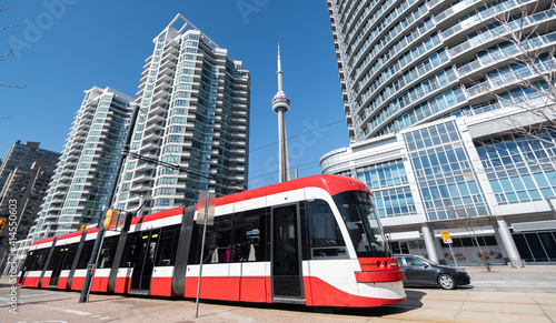 Tram streetcar in Toronto, Ontario, Canada photo