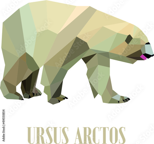 The low poly vector image of polar bear