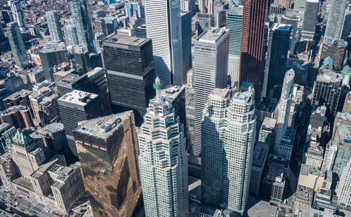 Canvas Print Aerial view of Toronto city skyline, Canada