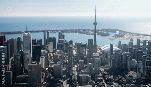 Aerial view of Toronto city skyline, Canada © surangaw