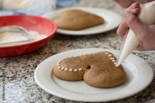 Decorating Gingerbread Hearts photo