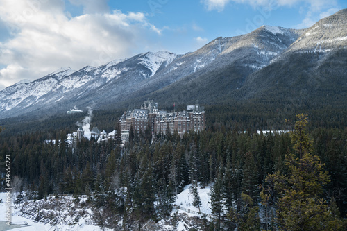 Fairmont Banff Springs hotel in the winter, Banff national park, Alberta, Canada 