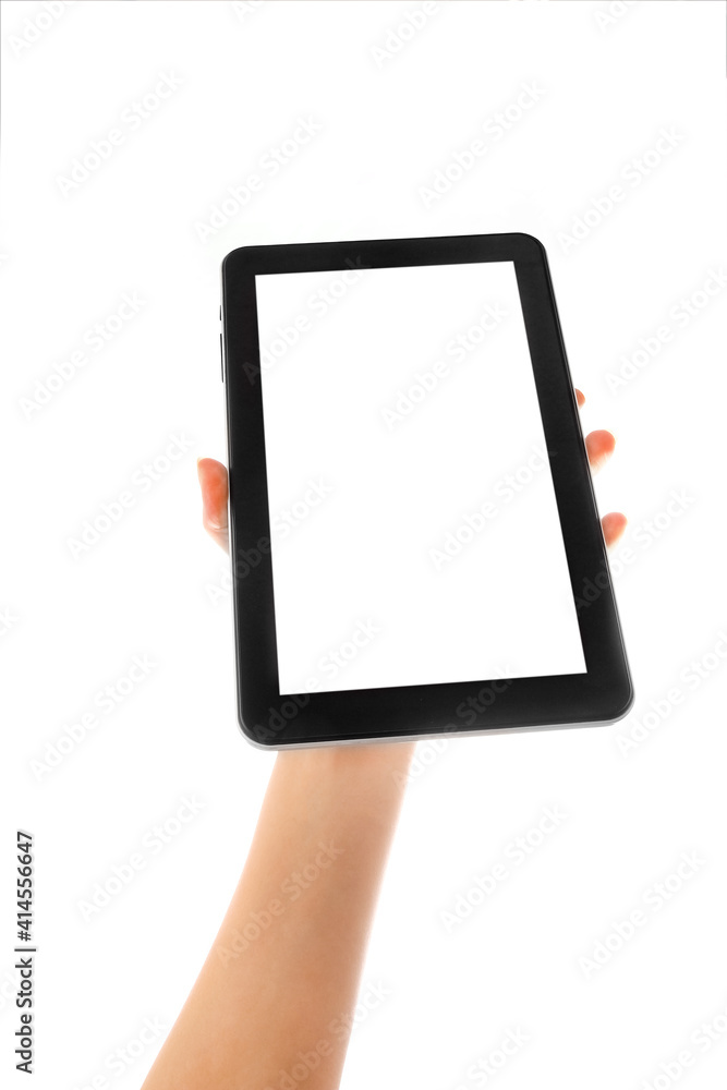 in human hands tablet computer touch-screen gadget with isolated in human hands tablet computer touch-screen gadget with isolated