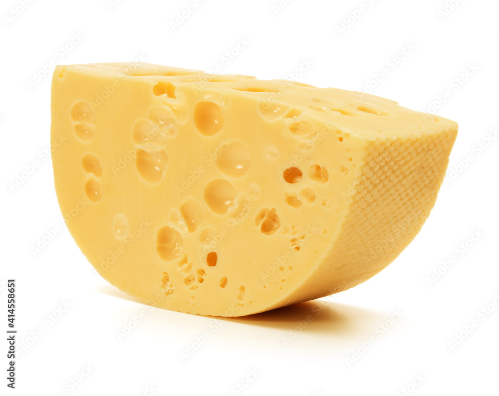 Cheese block isolated on white background cutout Cheese block isolated on white background cutout
