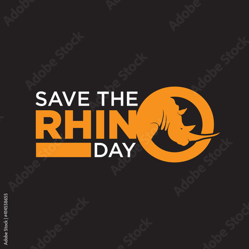 Save The Rhino Day lettering simple design