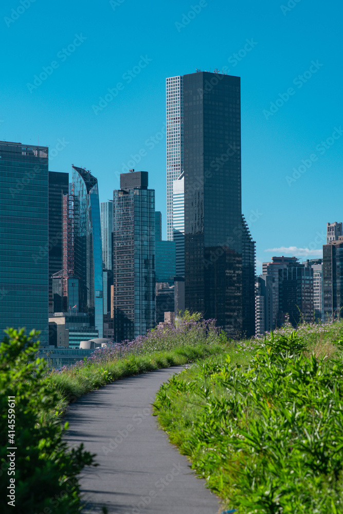 Fototapeta premium Manhattan NYC skyline with a perfect light