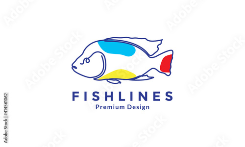 tilapia fish colorful logo symbol vector icon design illustration
