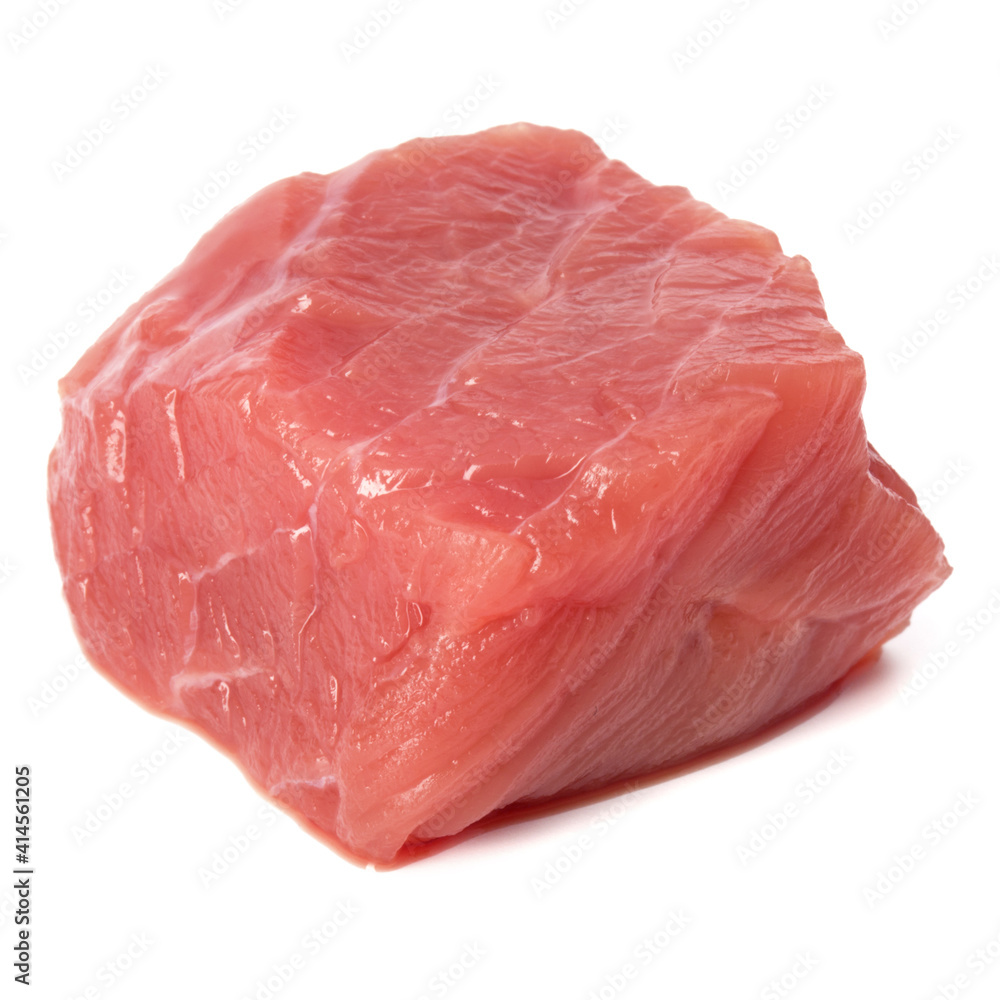 Raw chopped beef meat cube isolated om white background cut out. Raw chopped beef meat cube isolated om white background cut out.