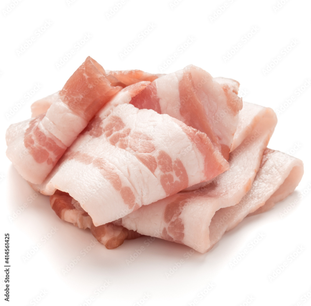 sliced pork bacon isolated on white background cutout sliced pork bacon isolated on white background cutout