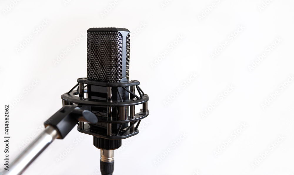 Studio condenser microphone, white background Studio condenser microphone, white background