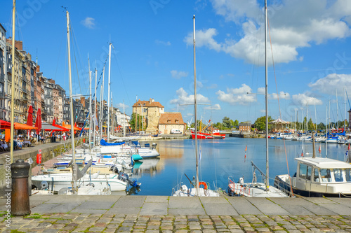 Canvas Print Boats, yachts and fishing vessels line the old harbor or Vieux Bassin in the cha