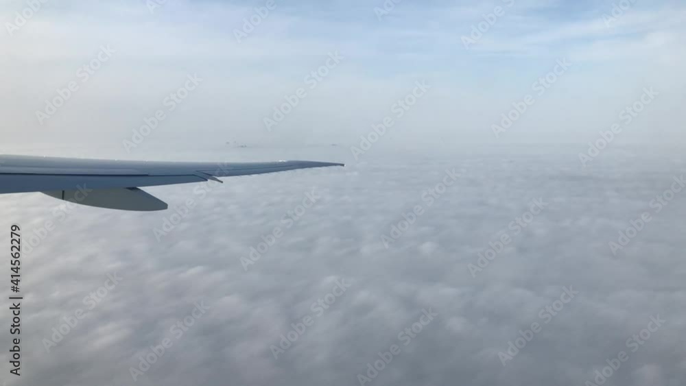 Aerial view on the Burj Khalifa and downtown Dubai covered in fog Aerial view on the Burj Khalifa and downtown Dubai covered in fog