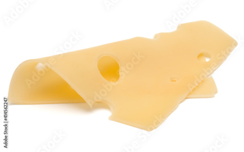  one Cheese slice isolated on white background