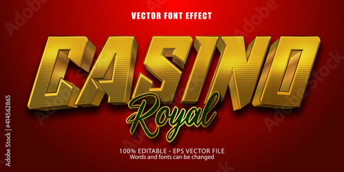 Casino Royal  text, golden style editable text effect
