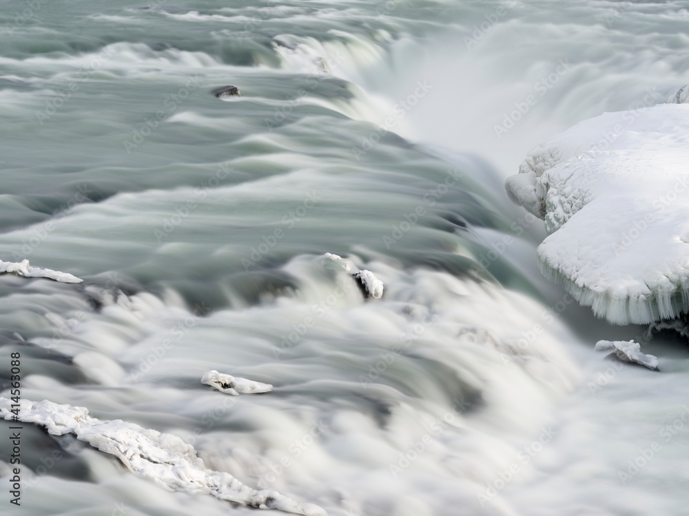 Urridafoss during winter, river Thorsa, Selfoss, Iceland. Urridafoss during winter, river Thorsa, Selfoss, Iceland.