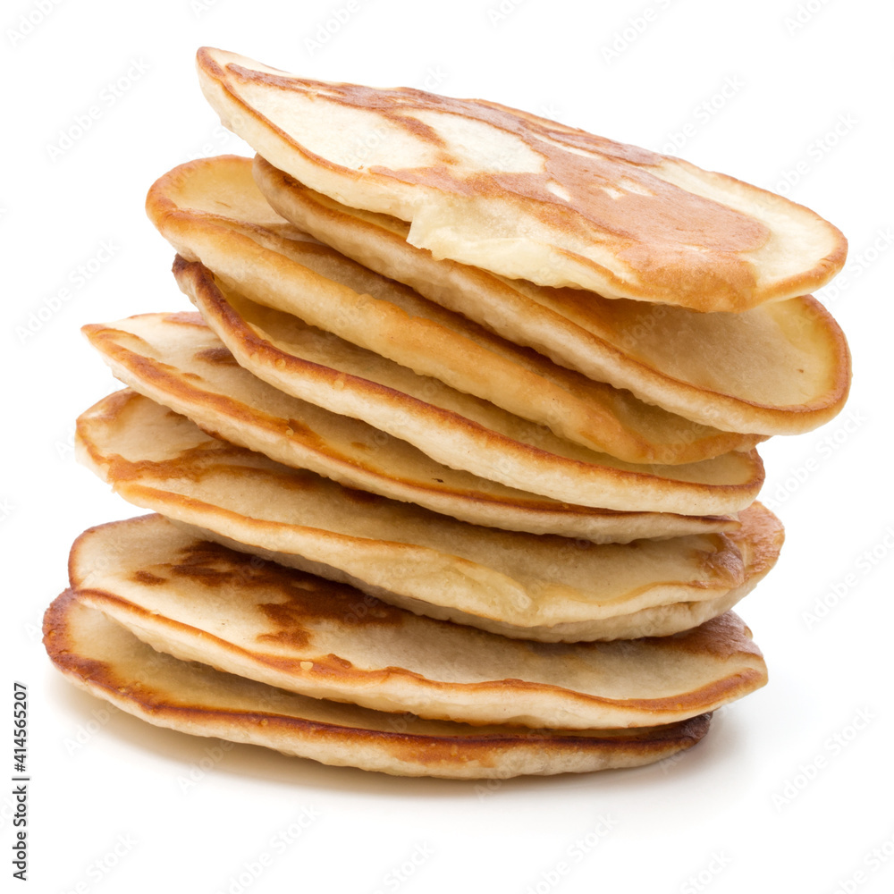 Pancakes stack on white background Pancakes stack on white background