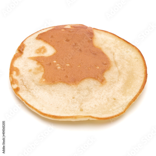 One pancake isolated on white background cutout. © Natika